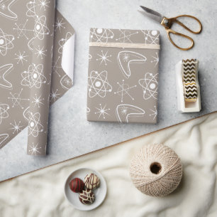 Atomare Formen MidCentury Modern Weihnachten MCM S Geschenkpapier