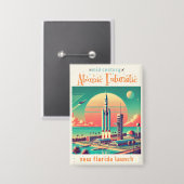 Atomare futuristische neue Startrampe in Florida Button (Vorderseite/Rückseite)