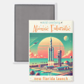 Atomare futuristische neue Startrampe in Florida Magnet (Vorderseite/Rückseite)