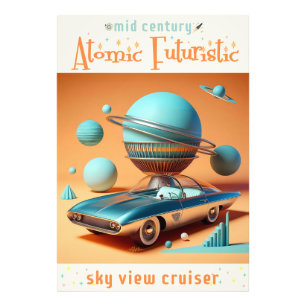Atomare futuristische Sky View Cruiser Auto Fotodruck