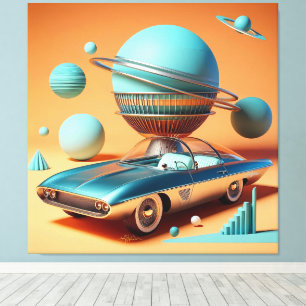 Atomare futuristische Sky View Cruiser Auto Leinwanddruck