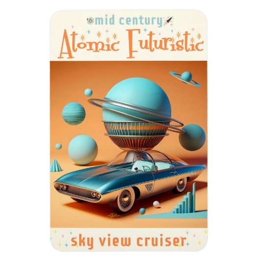 Atomare futuristische Sky View Cruiser Auto Magnet (Vertikal)