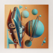 Atomare futuristische Sky View Cruiser Auto  Puzzle (Horizontal)