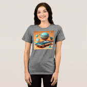 Atomare futuristische Sky View Cruiser Auto  Tri-Blend Shirt (Vorderseite voll)