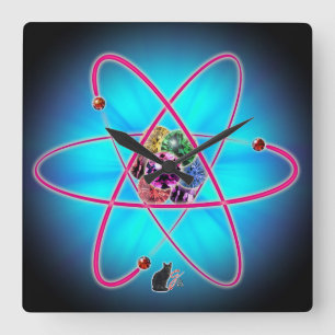 Atomare Juwelen Quadratische Wanduhr
