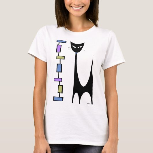 Atomare Katze mit Mod-Rechtecken 2 T-Shirt (Vorderseite)