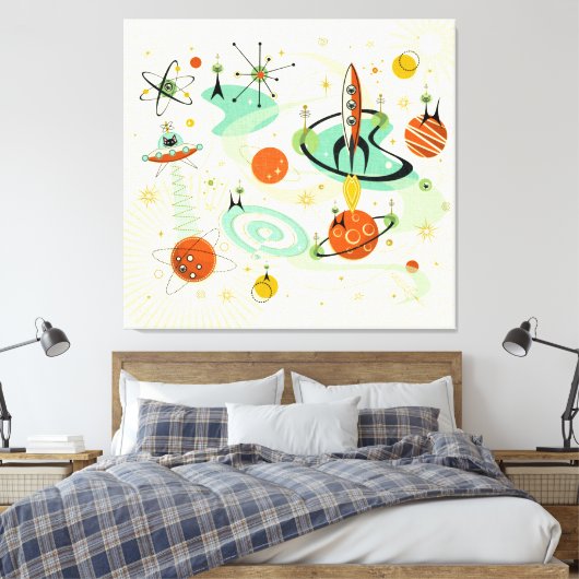 Atomare Katzen ©studioxtin Leinwanddruck (Insitu (Schlafzimmer))