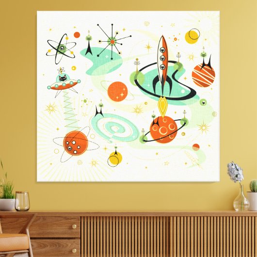 Atomare Katzen ©studioxtin Leinwanddruck (Insitu (Wohnzimmer))