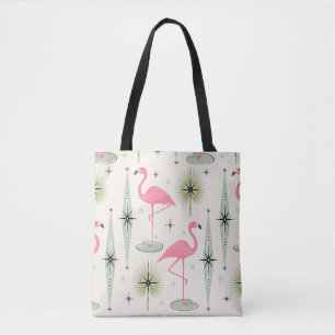 Atomare Oase mit rosa Flamingos Tasche