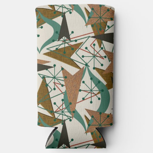 Atomare Pfeile Mitte Jahrhundert Moderne Stil Brau Selters Dosenkühler (Vorderseite)