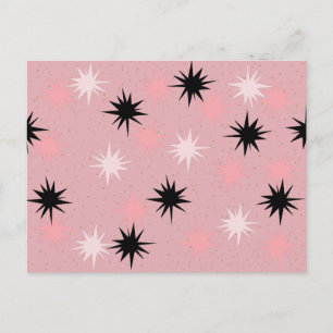 Atomare Pink Starbursts Postkarte