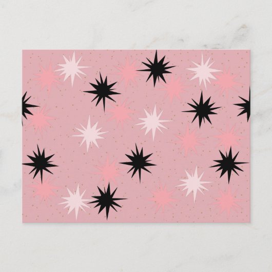 Atomare Pink Starbursts Postkarte (Vorderseite)