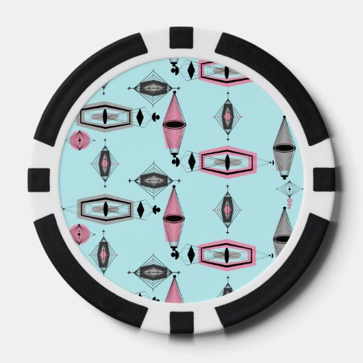 Atomare Poker Chips mit Rosa und Grau Muster (Vorderseite)