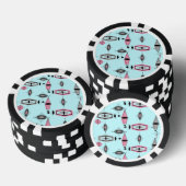 Atomare Poker Chips mit Rosa und Grau Muster (Stapel)