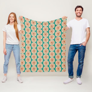 Atomare Punkte Mid-Century Modern Orange Beige Tür Fleecedecke