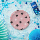 Atomare rosa Sternenexplosionen-Papierplatte Pappteller (Party)