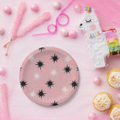 Atomare rosa Sternenexplosionen-Papierplatte Pappteller (Party)