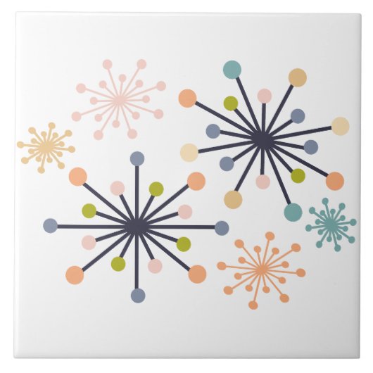 Atomare Sternenexplosion Pastell Fliese (Vorderseite)