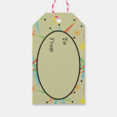 Atomare Sternexplosion Retro mehrfarbiges Muster Geschenkanhänger (Vorderseite)