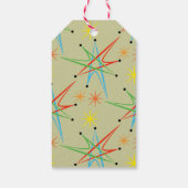 Atomare Sternexplosion Retro mehrfarbiges Muster Geschenkanhänger (Rückseite)