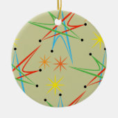 Atomare Sternexplosion Retro mehrfarbiges Muster Keramikornament (Vorne)
