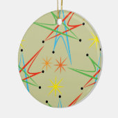 Atomare Sternexplosion Retro mehrfarbiges Muster Keramikornament (Links)