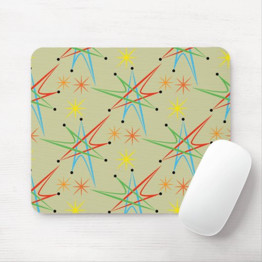 Atomare Sternexplosion Retro mehrfarbiges Muster Mousepad (Mit Mouse)