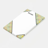 Atomare Sternexplosion Retro mehrfarbiges Muster Post-it Klebezettel (angewinkelt)