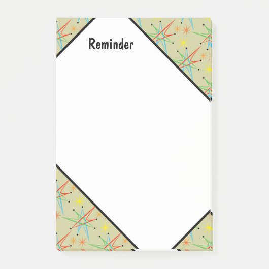 Atomare Sternexplosion Retro mehrfarbiges Muster Post-it Klebezettel (Vorderseite)