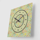 Atomare Sternexplosion Retro mehrfarbiges Muster Quadratische Wanduhr (Winkel)