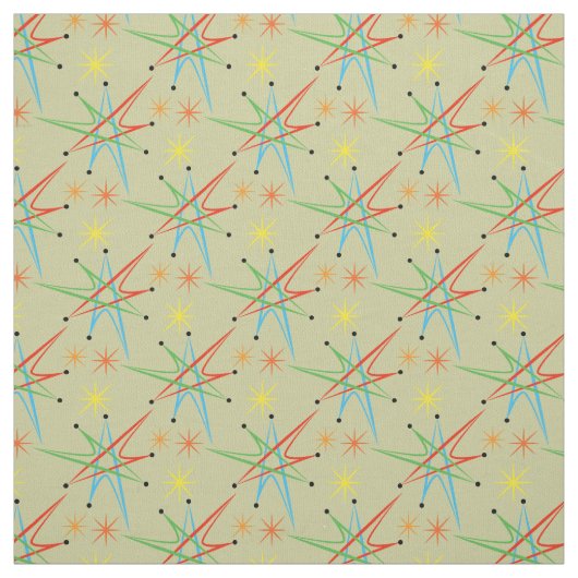 Atomare Sternexplosion Retro mehrfarbiges Muster Stoff (Muster)