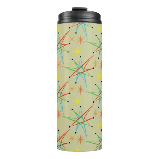 Atomare Sternexplosion Retro mehrfarbiges Muster Thermosbecher (Vorderseite)