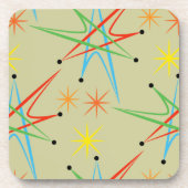 Atomare Sternexplosion Retro mehrfarbiges Muster Untersetzer (Vorderseite)