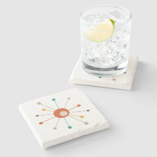 Atomare Sternexplosion Rotes Aquamarin-Gelbes Mitt Steinuntersetzer