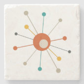 Atomare Sternexplosion Rotes Aquamarin-Gelbes Mitt Steinuntersetzer (Vorderseite)