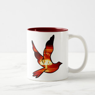 Atomare Tauben-Pilzwolken-Tasse Zweifarbige Tasse