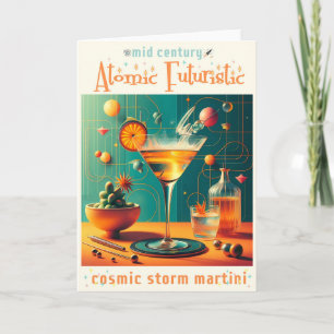 Atomarer Futuristischer Kosmischer Sturm Martini Karte