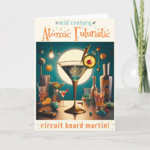 Atomarer futuristischer Leiterplatten-Martini Karte