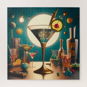 Atomarer futuristischer Leiterplatten-Martini Puzzle