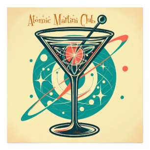 Atomarer Martini Club Weltraumzeitalter Fotodruck