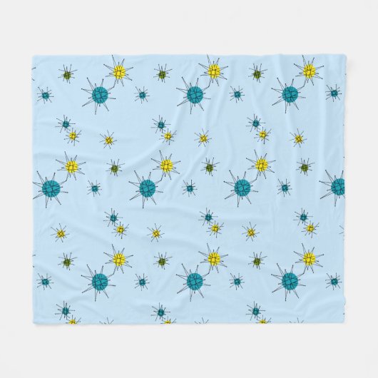 Atomarer Sternenexplosion Mitte des Jahrhunderts Fleecedecke (Vorderseite (Horizontal))