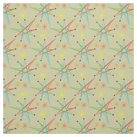 Atomarer Sternenexplosions-Retro-Multifarben-Muste Stoff (Muster)