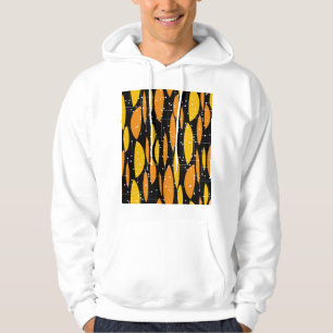 Atomarer Stil, schwarzes oranges geometrisches Mus Hoodie