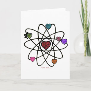 Atomarer Valentinsleopardendruck Herzen Feiertagskarte