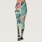 Atomarer versteinerten Baum Retro-Geometrie Leggings (Rückseite)