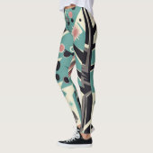 Atomarer versteinerten Baum Retro-Geometrie Leggings (Links)
