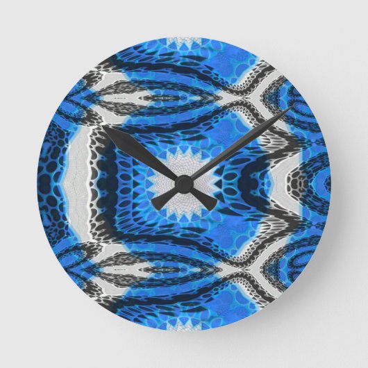 Atomares Blau Runde Wanduhr (Vorderseite)