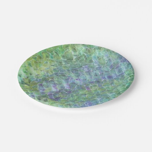 atomares Meerglas: Pappteller (Schrägansicht)