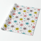 Atomares Retro-Sternenmuster Geschenkpapier (Ungerollt)
