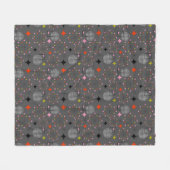 Atomares Sternenexplosion-Retro-Design Fleecedecke (Vorderseite (Horizontal))